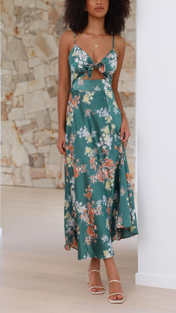 Eleanor ™ | Floral Tie-Front Maxi Dress