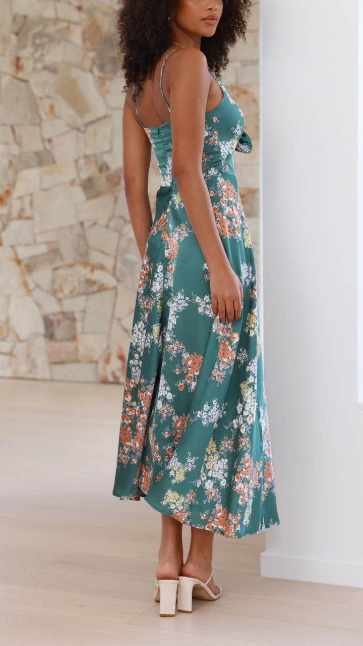 Eleanor ™ | Floral Tie-Front Maxi Dress