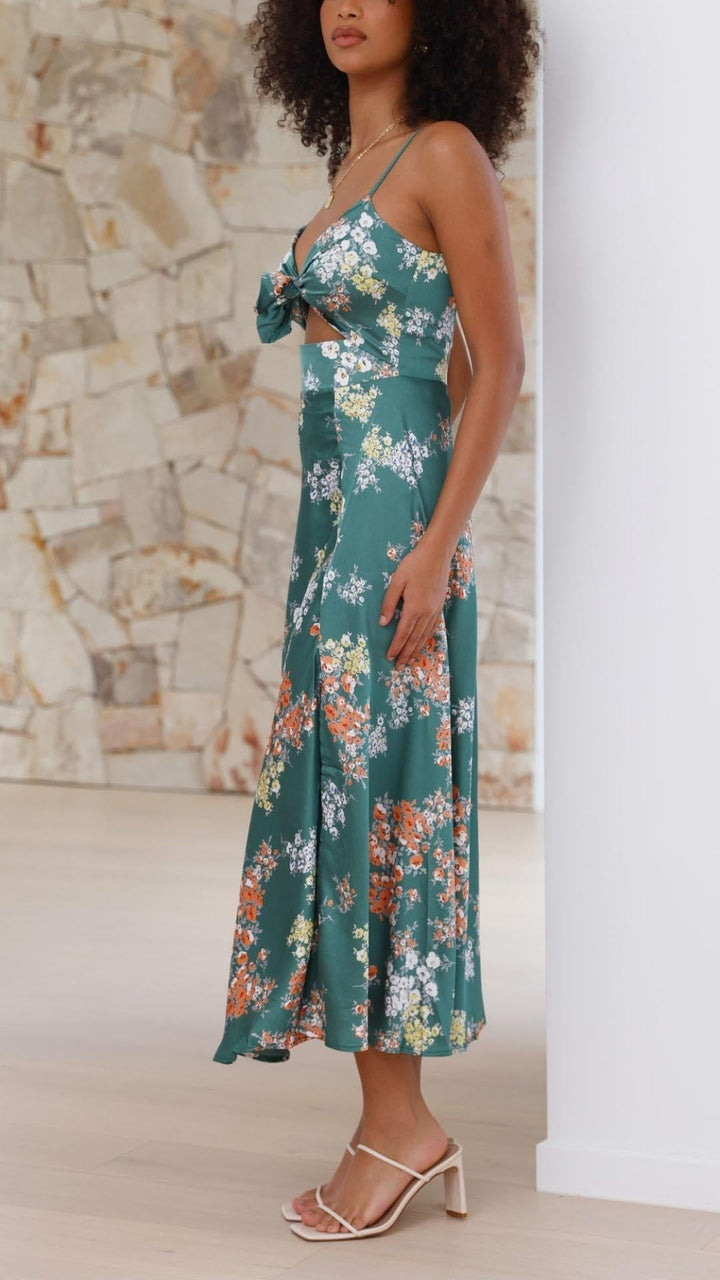 Eleanor ™ | Floral Tie-Front Maxi Dress