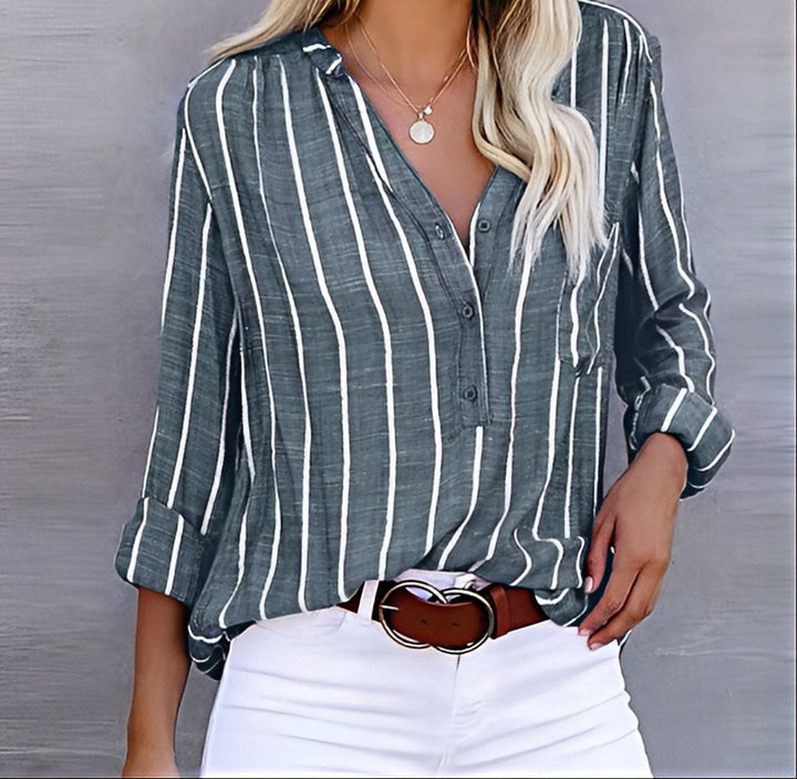 Ashley ™ | Relaxed Fit Striped Button-Down Shirt