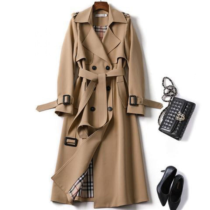 Christai | Women's Long Trench Coat | Buttoned Down Jacket