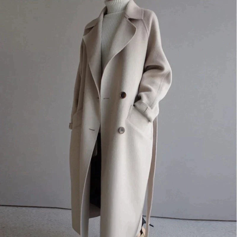 Sarah ™ | Elegant Wool-Blend Long Coat