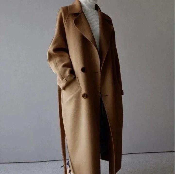 Sarah ™ | Elegant Wool-Blend Long Coat