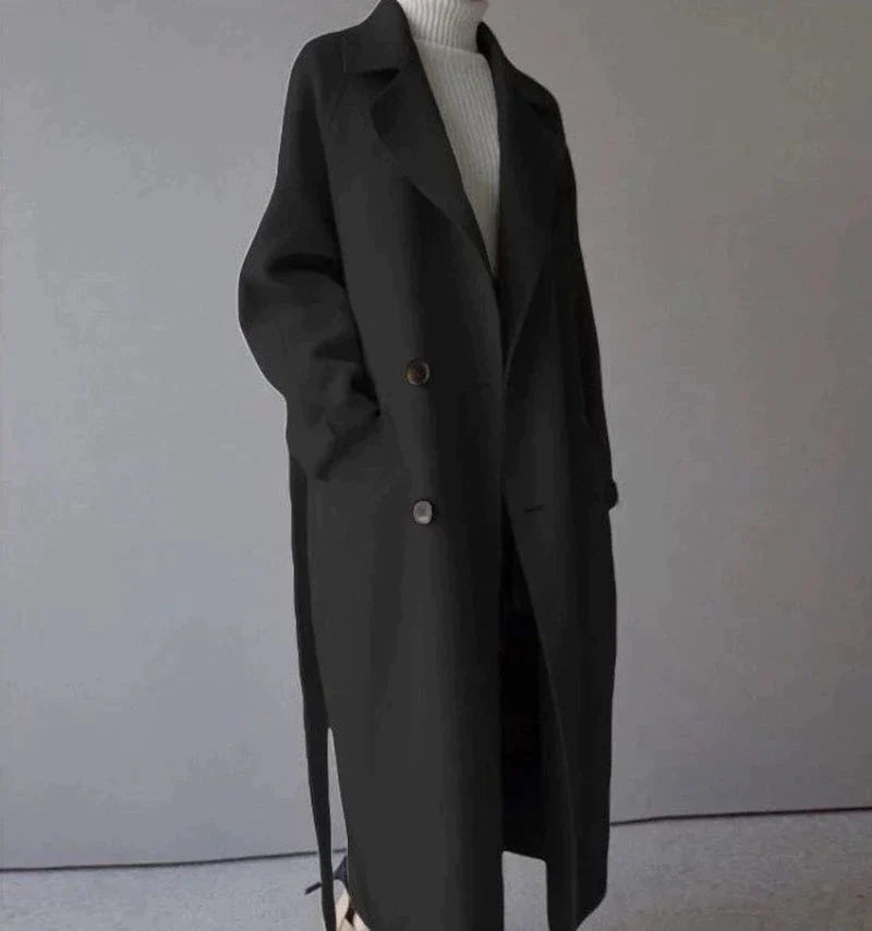 Sarah ™ | Elegant Wool-Blend Long Coat