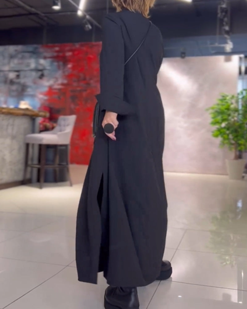 Lily™ | Stylish Long Shirt Dress with Side Slits