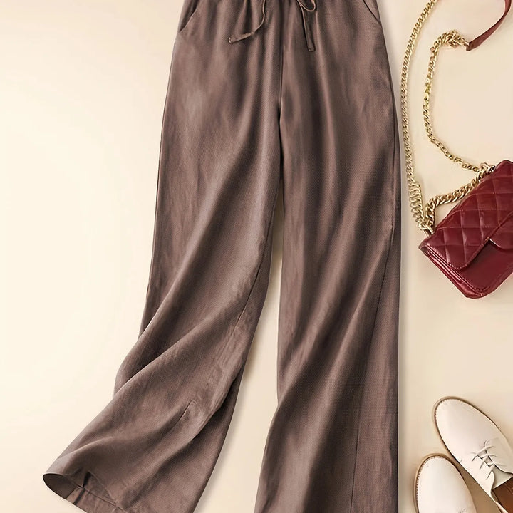 Chloe ™ | Relaxed Brown Trousers with Drawstring