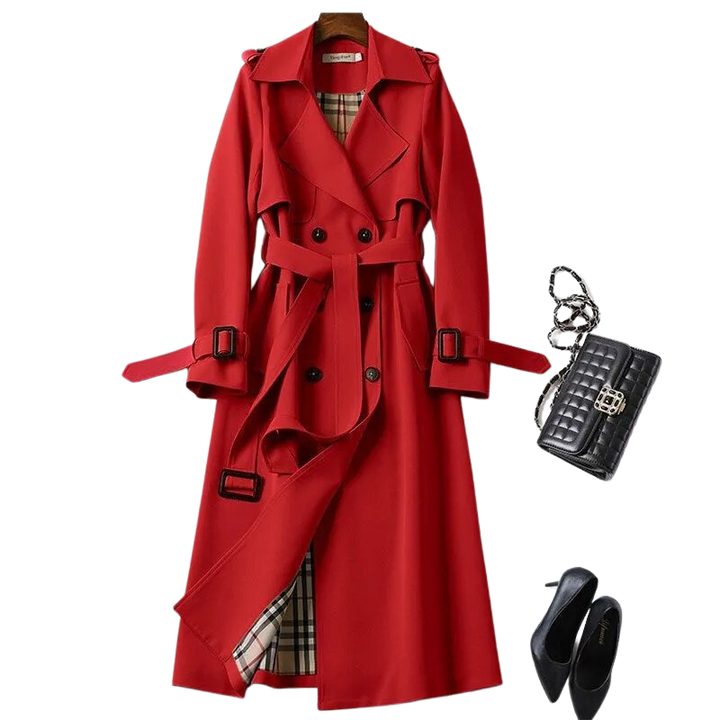 Christai | Women's Long Trench Coat | Buttoned Down Jacket