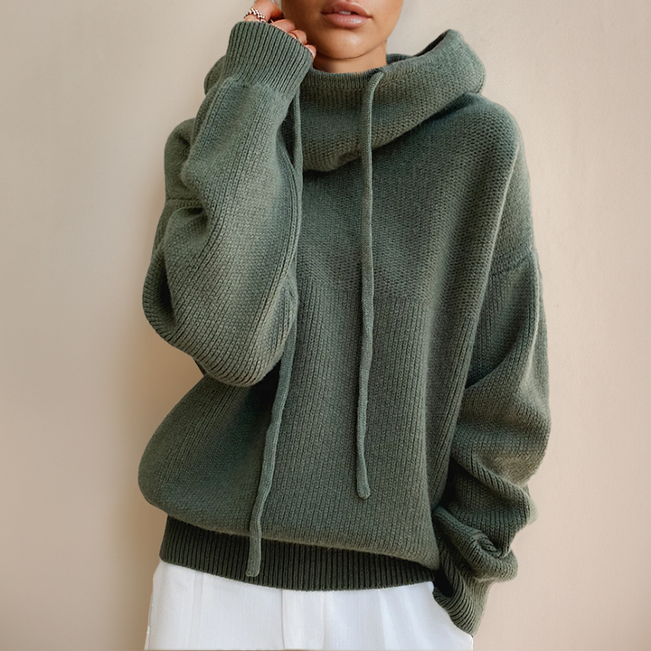 Phoebe ™ | Oversized Knit Hoodie with Drawstring