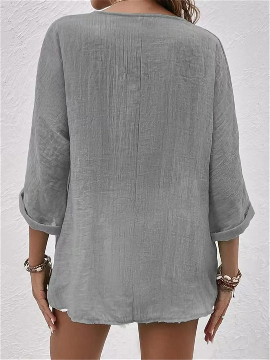 Fayo™ | Effortless V-Neck Button-Up Top