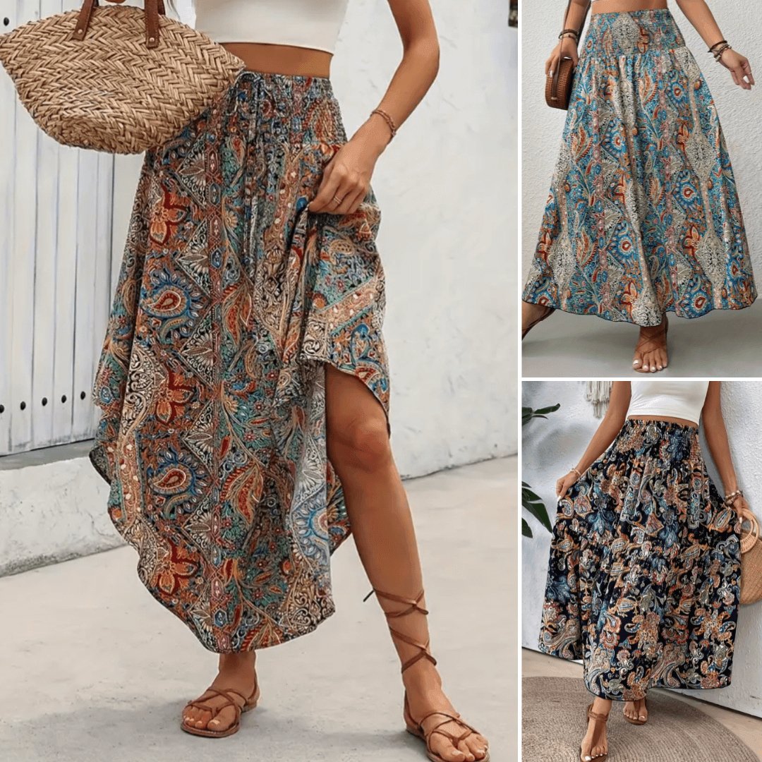 Naya™ | Trendy Boho Multicoloured Maxi Skirt