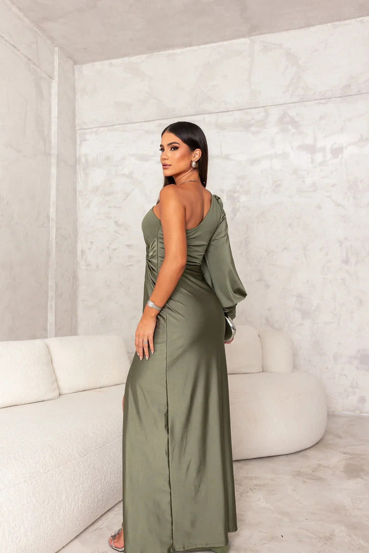 Zoe ™ | Teal Satin Dress